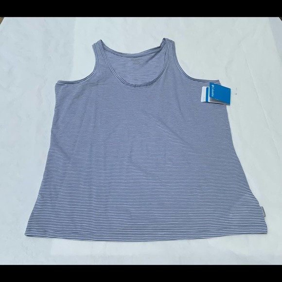 NWT Columbia tank top. Gray and white stripe. Size xl. - Picture 1 of 10